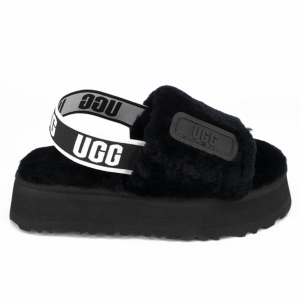 UGG WOMEN'S DISCO SLIDE SEASHELL BLACK