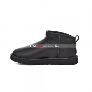 UGG MENS CLASSIC ULTRA MINI LEATHER BLACK