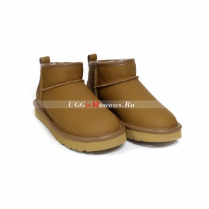 UGG CLASSIC ULTRA MINI LEATHER CHESTNUT