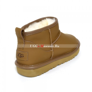 UGG CLASSIC ULTRA MINI LEATHER CHESTNUT