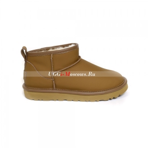 UGG CLASSIC ULTRA MINI LEATHER CHESTNUT