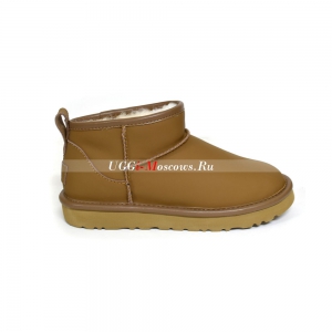 UGG CLASSIC ULTRA MINI LEATHER CHESTNUT