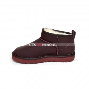 UGG CLASSIC ULTRA MINI LEATHER WINE RED