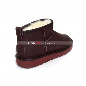 UGG CLASSIC ULTRA MINI LEATHER WINE RED