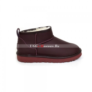 UGG CLASSIC ULTRA MINI LEATHER WINE RED