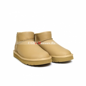 UGG CLASSIC ULTRA MINI LEATHER SAND