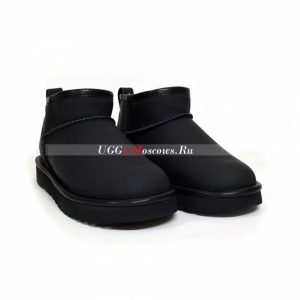 UGG CLASSIC ULTRA MINI LEATHER BLACK