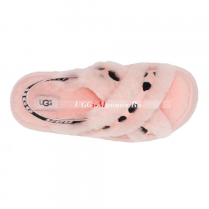 UGG Disco Cross Slide Animalia Pink Scallop