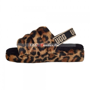 UGG FLUFF YEAH SLIDE LEOPARD