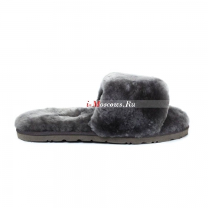 UGG FLUFF SLIDE SLIPPERS GREY