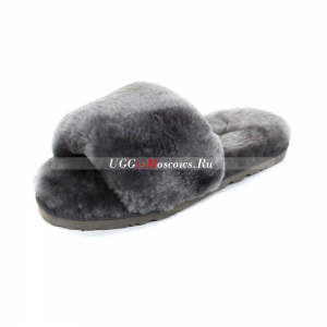 UGG FLUFF SLIDE SLIPPERS GREY