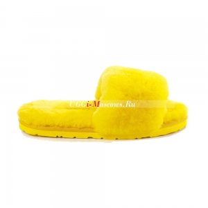 UGG FLUFF SLIDE SLIPPERS YELLOW