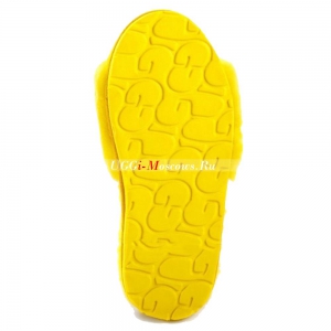 UGG FLUFF SLIDE SLIPPERS YELLOW