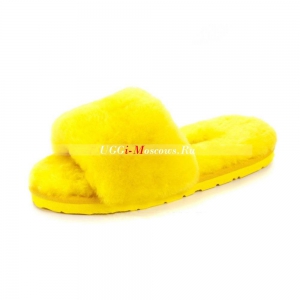 UGG FLUFF SLIDE SLIPPERS YELLOW