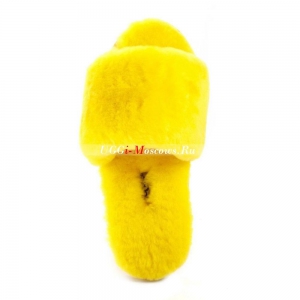 UGG FLUFF SLIDE SLIPPERS YELLOW