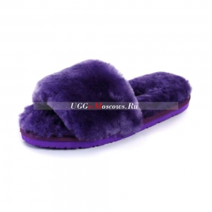 UGG FLUFF SLIDE SLIPPERS PURPLE