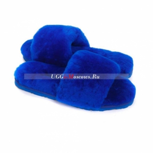 UGG FLUFF SLIDE SLIPPERS BLUE