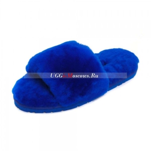 UGG FLUFF SLIDE SLIPPERS BLUE