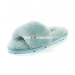 UGG FLUFF SLIDE SLIPPERS LAKE BLUE