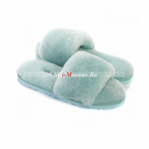 UGG FLUFF SLIDE SLIPPERS LAKE BLUE