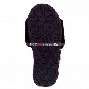 UGG FLUFF SLIDE SLIPPERS CHOCOLATE