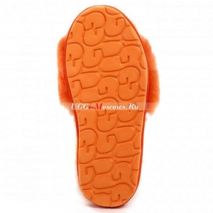 UGG FLUFF SLIDE SLIPPERS ORANGE