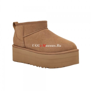 UGG CLASSIC ULTRA MINI PLATFORM CHESTNUT