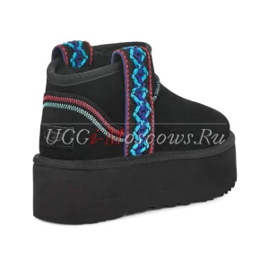 UGG CLASSIC ULTRA MINI BRAID PLATFORM BLACK