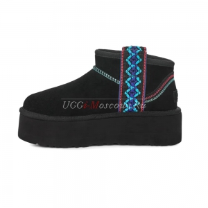 UGG CLASSIC ULTRA MINI BRAID PLATFORM BLACK