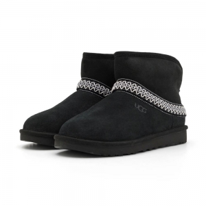 UGG CLASSIC MINI CRESENT BLACK