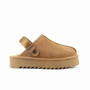 UGG GOLDENSTAR CLOG PLATFORM CHESTNUT