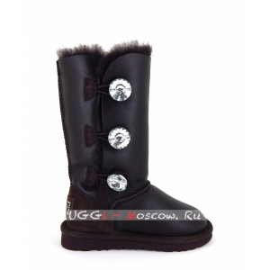 Ugg Kids Bailey Bling Tall Metallic - Chocolate