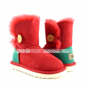 Ugg Kids Bailey Button - Red and Green
