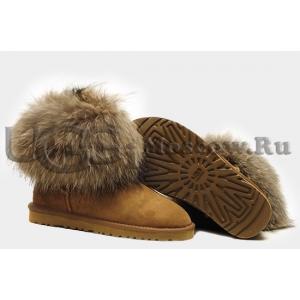 UGG Women With Fox Fur mini - Chestnut