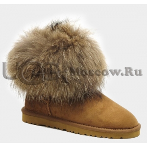 UGG Women With Fox Fur mini - Chestnut