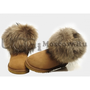 UGG Women With Fox Fur mini - Chestnut