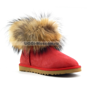 UGG Women With Fox Fur mini - Red