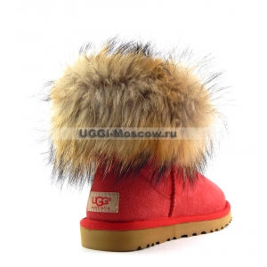 UGG Women With Fox Fur mini - Red