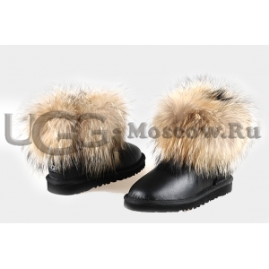 UGG Women With Fox Fur Metallic mini - Black