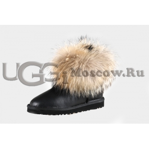 UGG Women With Fox Fur Metallic mini - Black