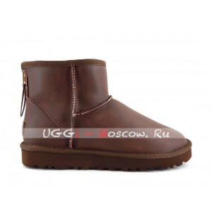 Ugg Men Classic Mini ZIP ROCK Metallic - Chocolate