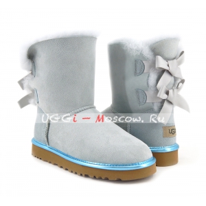 Ugg Women Bailey Bow II Metallic - Sky Blue