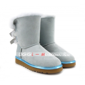 Ugg Women Bailey Bow II Metallic - Sky Blue