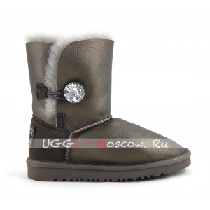 Ugg Kids Bailey Button Metallic Bling - Pewter