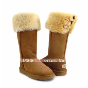 Ugg Boots Over The Knee Bailey Button II - Chestnut