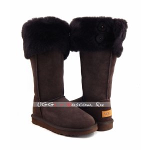Ugg Boots Over The Knee Bailey Button II - Chocolate