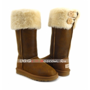 Ugg Boots Over The Knee Bailey Button II Bomber - Chestnut