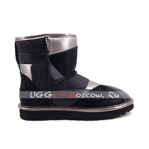 Ugg Classic Mini Glitter PATCHWORK BOOT - Black