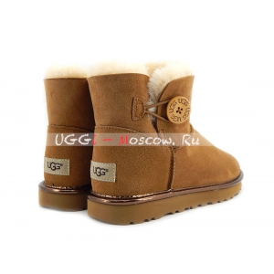 Ugg Women Bailey Button Mini II Metallic - Chestnut