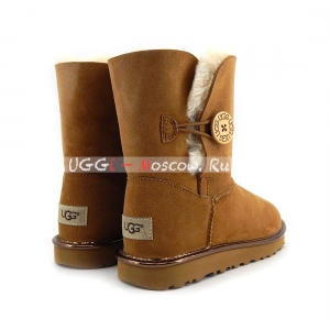 Ugg Women Bailey Button Short II Metallic - Chestnut